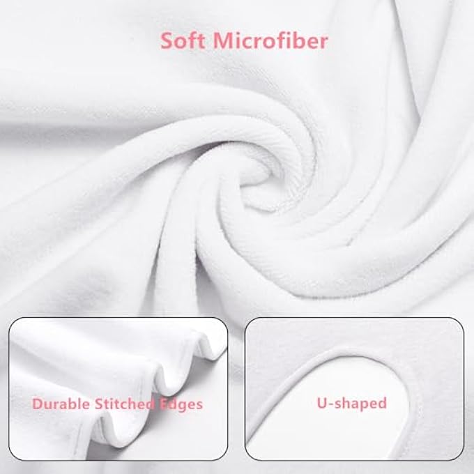 DEAYOU 6 PACK FACIAL TOWELS FOR ESTHETICIANS, U-SHAPED SPA TOWELS FOR FACIAL, SOFT MICROFIBER MASSAGE FACE TOWELS FOR SPA STEAM, BARBERS, BEAUTY SALONS, SKIN CARE, SPA CENTERS, SPLIT DESIGN, WHITE - Image 4